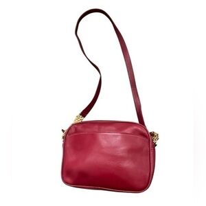 Architect by AMC red leather bag top zipper gold chain and leather strap